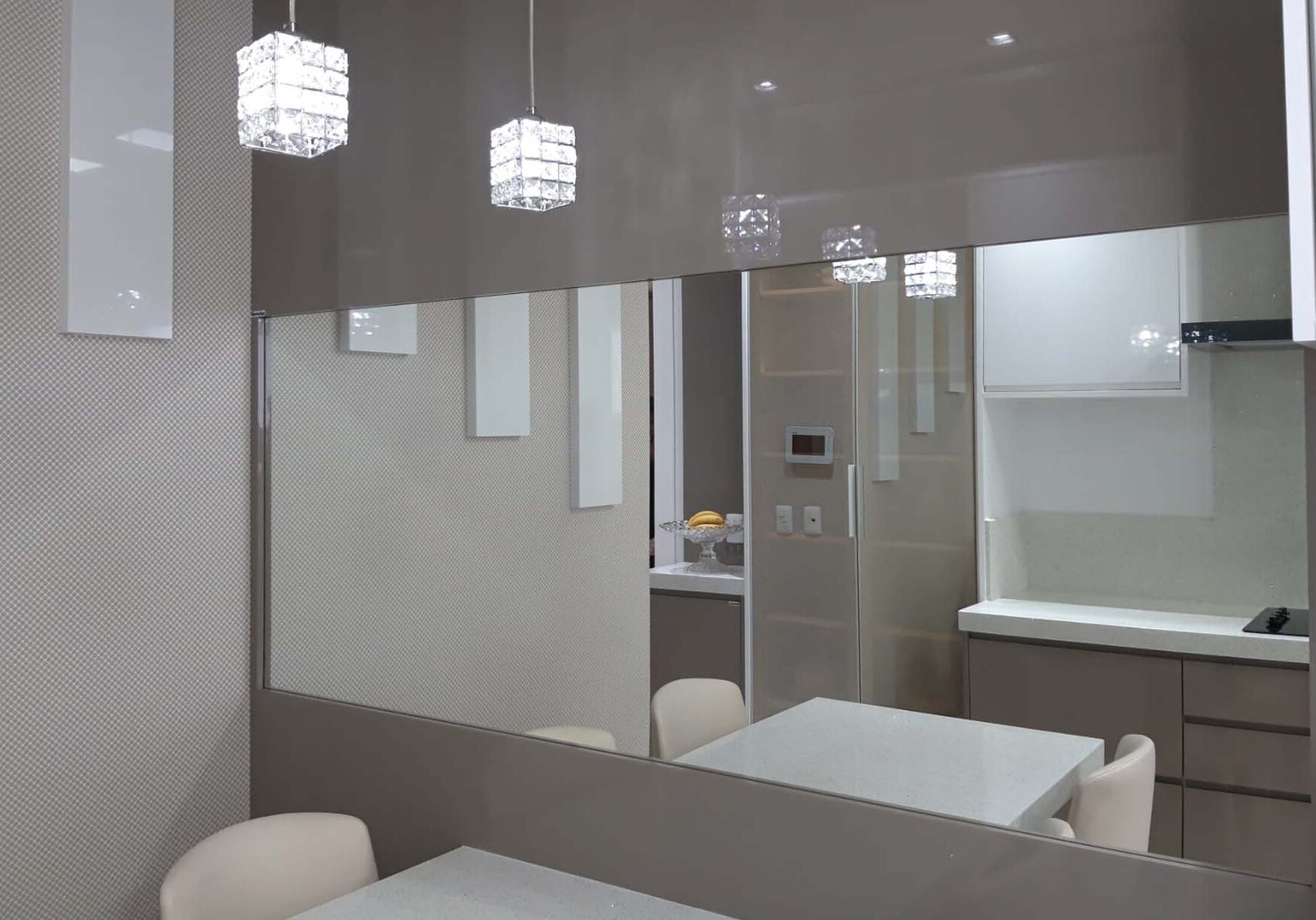 Living room two large mirrors