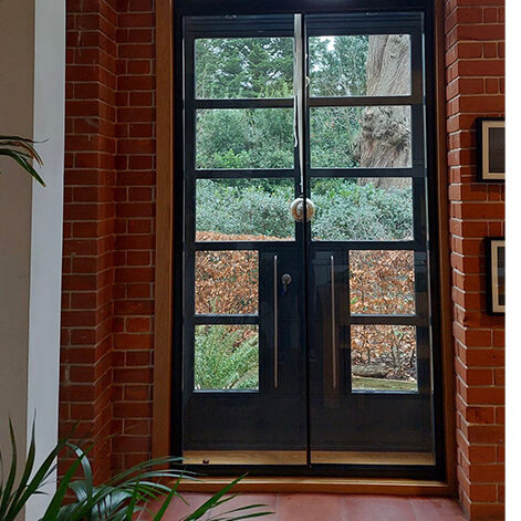 commercial main door large glass panels